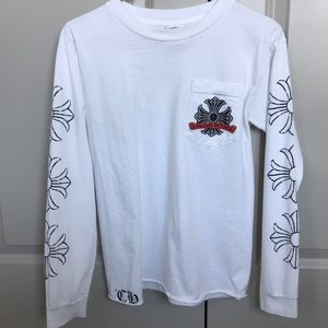 Chrome Hearts White Long sleeve shirt raw edges